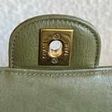 Chanel Handbag 17C Khaki Green Chevron Calfskin Mini Rectangular Flap Brushed GHW - Redeluxe