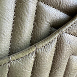 Chanel Handbag 17C Khaki Green Chevron Calfskin Mini Rectangular Flap Brushed GHW - Redeluxe