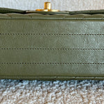 Chanel Handbag 17C Khaki Green Chevron Calfskin Mini Rectangular Flap Brushed GHW - Redeluxe