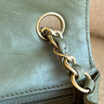 Chanel Handbag 17C Khaki Green Chevron Calfskin Mini Rectangular Flap Brushed GHW - Redeluxe