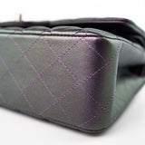 CHANEL Handbag 17S Purple Iridescent Lambskin Quilted Classic Flap Medium - Redeluxe