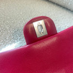 CHANEL Handbag 18B Raspberry Red Caviar Quilted Mini Rectangular Single Flap with Light Gold Hardware - Redeluxe