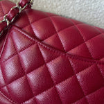 CHANEL Handbag 18B Raspberry Red Caviar Quilted Mini Rectangular Single Flap with Light Gold Hardware - Redeluxe