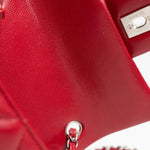 CHANEL Handbag 18B Raspberry Red Caviar Quilted Mini Rectangular Single Flap with Silver Hardware - Redeluxe