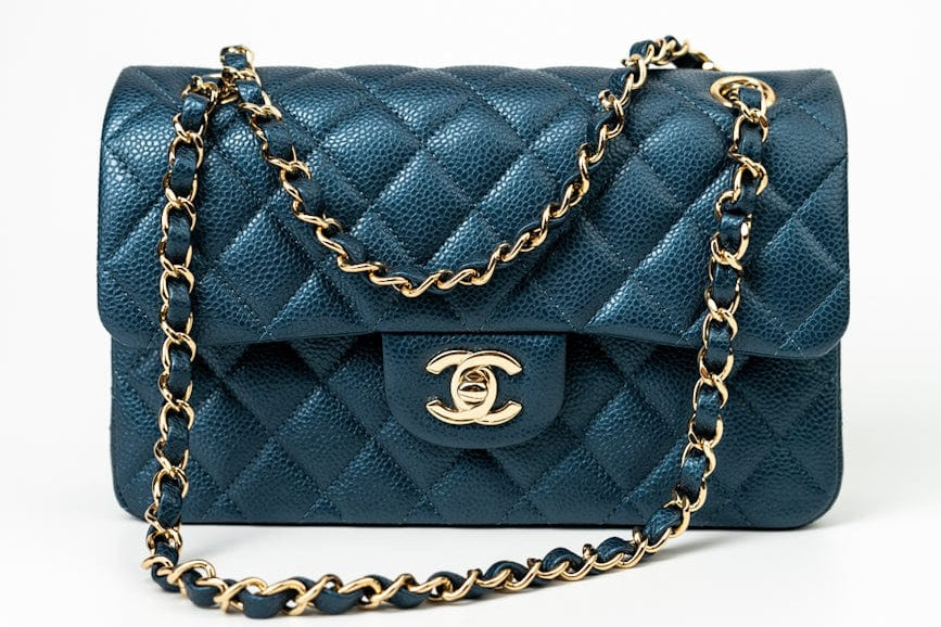 Buy Luxurious Dark Blue 18S CHANEL Caviar Quilted Double Flap on