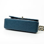 CHANEL Handbag 18S Dark Blue Small Caviar Quilted Classic Double Flap Light Gold Hardware - Redeluxe
