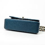CHANEL Handbag 18S Dark Blue Small Caviar Quilted Classic Double Flap Light Gold Hardware - Redeluxe