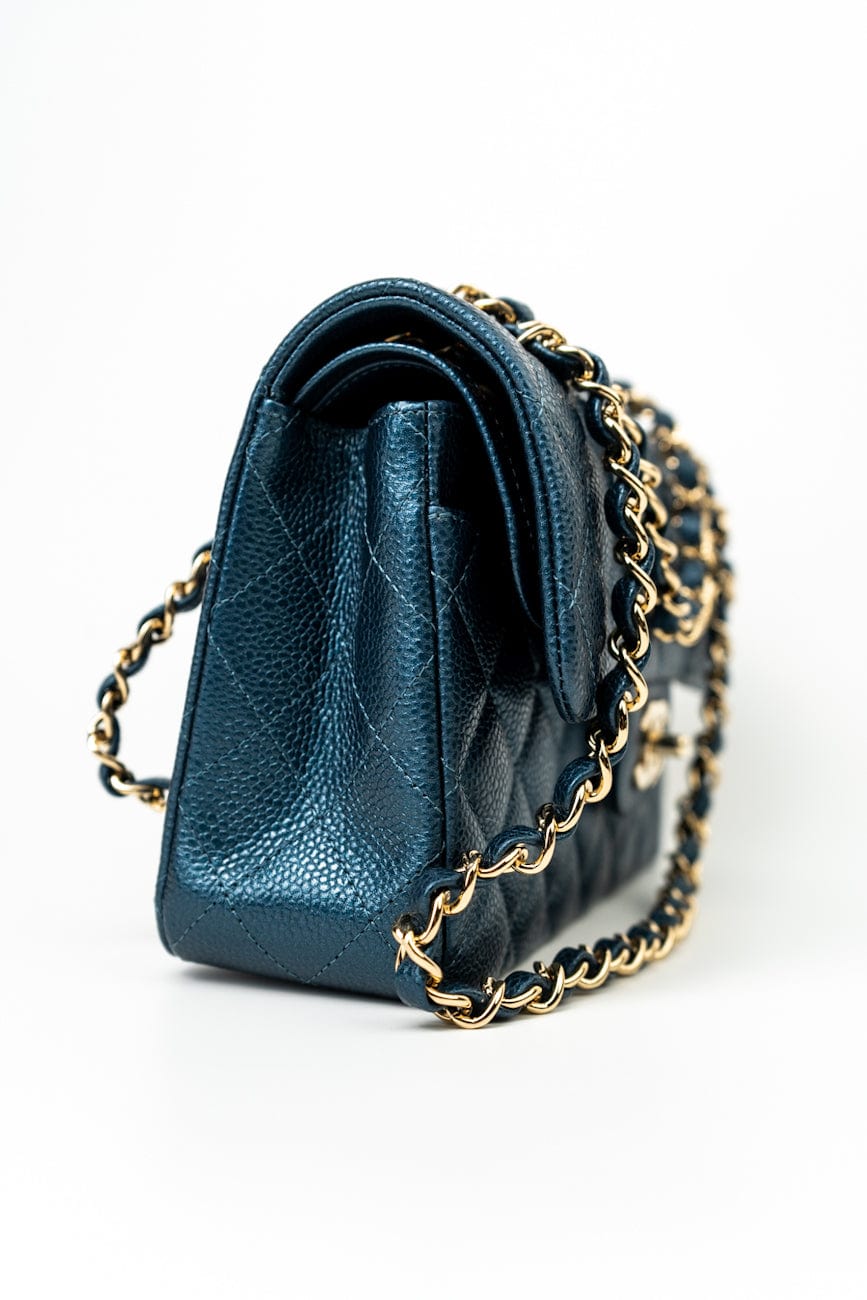 Buy Luxurious Dark Blue 18S CHANEL Caviar Quilted Double
