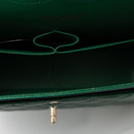 CHANEL Handbag 18S Emerald Green Caviar Quilted Classic Flap Jumbo Light Gold Hardware - Redeluxe