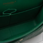 CHANEL Handbag 18S Emerald Green Caviar Quilted Classic Flap Jumbo Light Gold Hardware - Redeluxe