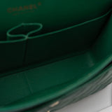 CHANEL Handbag 18S Emerald Green Caviar Quilted Classic Flap Jumbo Light Gold Hardware - Redeluxe