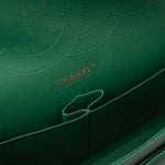 CHANEL Handbag 18S Emerald Green Caviar Quilted Classic Flap Jumbo Light Gold Hardware - Redeluxe