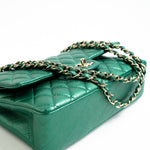 CHANEL Handbag 18S Emerald Green Caviar Quilted Classic Flap Medium Light Gold Hardware - Redeluxe
