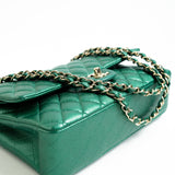 CHANEL Handbag 18S Emerald Green Caviar Quilted Classic Flap Medium Light Gold Hardware - Redeluxe