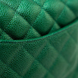 CHANEL Handbag 18S Emerald Green Caviar Quilted Mini Square Light Gold Hardware - Redeluxe