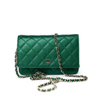 CHANEL Handbag 18S Emerald Green Caviar Quilted Wallet on Chain (WOC) - Redeluxe