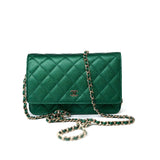 CHANEL Handbag 18S Emerald Green Caviar Quilted Wallet on Chain (WOC) - Redeluxe