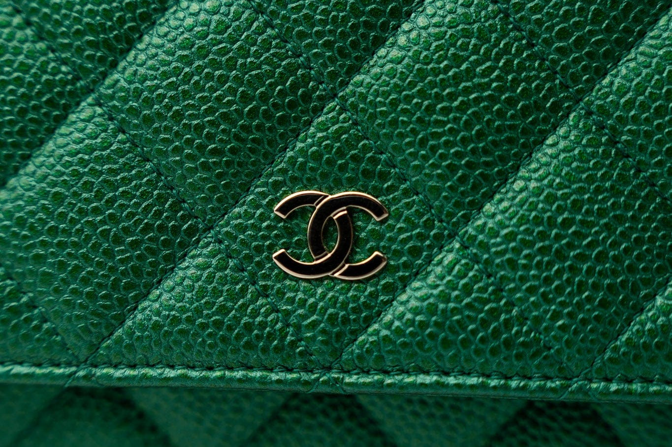 CHANEL Handbag 18S Emerald Green Caviar Quilted Wallet on Chain (WOC) - Redeluxe