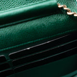 CHANEL Handbag 18S Emerald Green Caviar Quilted Wallet on Chain (WOC) - Redeluxe