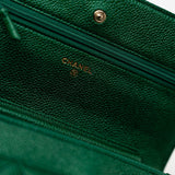 CHANEL Handbag 18S Emerald Green Caviar Quilted Wallet on Chain (WOC) - Redeluxe