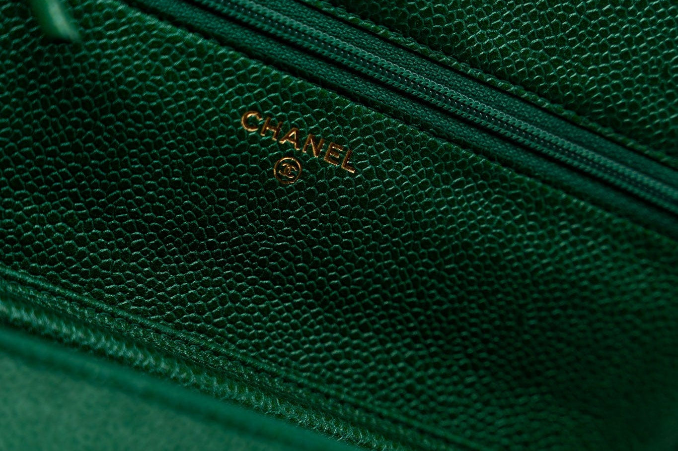 CHANEL Handbag 18S Emerald Green Caviar Quilted Wallet on Chain (WOC) - Redeluxe