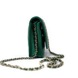 CHANEL Handbag 18S Emerald Green Caviar Quilted Wallet on Chain (WOC) - Redeluxe