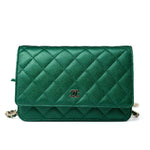 CHANEL Handbag 18S Emerald Green Caviar Quilted Wallet on Chain (WOC) - Redeluxe