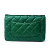 CHANEL Handbag 18S Emerald Green Caviar Quilted Wallet on Chain (WOC) - Redeluxe