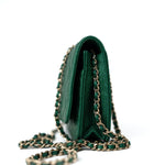 CHANEL Handbag 18S Emerald Green Caviar Quilted Wallet on Chain (WOC) - Redeluxe