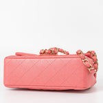 CHANEL Handbag 18S Pink Caviar Quilted Mini Rectangular Flap Light Gold Hardware - Redeluxe