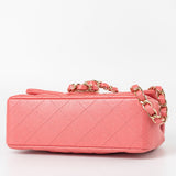CHANEL Handbag 18S Pink Caviar Quilted Mini Rectangular Flap Light Gold Hardware - Redeluxe