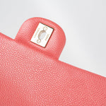 CHANEL Handbag 18S Pink Caviar Quilted Mini Rectangular Flap Light Gold Hardware - Redeluxe