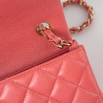CHANEL Handbag 18S Pink Caviar Quilted Mini Rectangular Flap Light Gold Hardware - Redeluxe