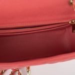 CHANEL Handbag 18S Pink Caviar Quilted Mini Rectangular Flap Light Gold Hardware - Redeluxe