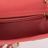 CHANEL Handbag 18S Pink Caviar Quilted Mini Rectangular Flap Light Gold Hardware - Redeluxe