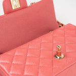 CHANEL Handbag 18S Pink Caviar Quilted Mini Rectangular Flap Light Gold Hardware - Redeluxe