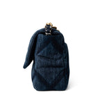 CHANEL Handbag 19 / Blue Denim Quilted 19 Flap Small Antique Gold Hardware - Redeluxe