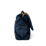 CHANEL Handbag 19 / Blue Denim Quilted 19 Flap Small Antique Gold Hardware - Redeluxe
