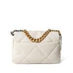 CHANEL Handbag 19 / White White Lambskin Quilted 19 Flap Small Mixed Hardware - Redeluxe