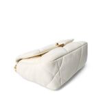 CHANEL Handbag 19 / White White Lambskin Quilted 19 Flap Small Mixed Hardware - Redeluxe