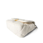 CHANEL Handbag 19 / White White Lambskin Quilted 19 Flap Small Mixed Hardware - Redeluxe