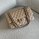CHANEL Handbag 19B Dark Beige Caviar Quilted Classic Flap Medium LGHW - Redeluxe