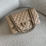 CHANEL Handbag 19B Dark Beige Caviar Quilted Classic Flap Medium LGHW - Redeluxe