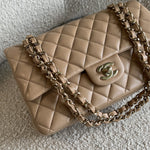 CHANEL Handbag 19B Dark Beige Caviar Quilted Classic Flap Medium LGHW - Redeluxe