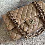 CHANEL Handbag 19B Dark Beige Caviar Quilted Classic Flap Medium LGHW - Redeluxe