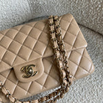 CHANEL Handbag 19B Dark Beige Caviar Quilted Classic Flap Medium LGHW - Redeluxe