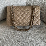 CHANEL Handbag 19B Dark Beige Caviar Quilted Classic Flap Medium LGHW - Redeluxe