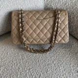 CHANEL Handbag 19B Dark Beige Caviar Quilted Classic Flap Medium LGHW - Redeluxe