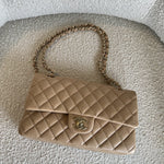 CHANEL Handbag 19B Dark Beige Caviar Quilted Classic Flap Medium LGHW - Redeluxe