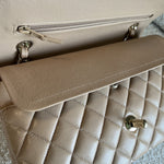 CHANEL Handbag 19B Dark Beige Caviar Quilted Classic Flap Medium LGHW - Redeluxe
